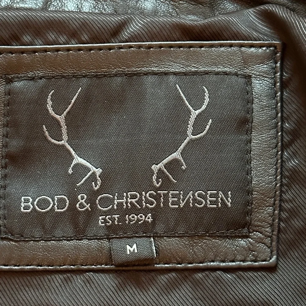 BOD & CHRISTENSEN leather shirt jacket black size M